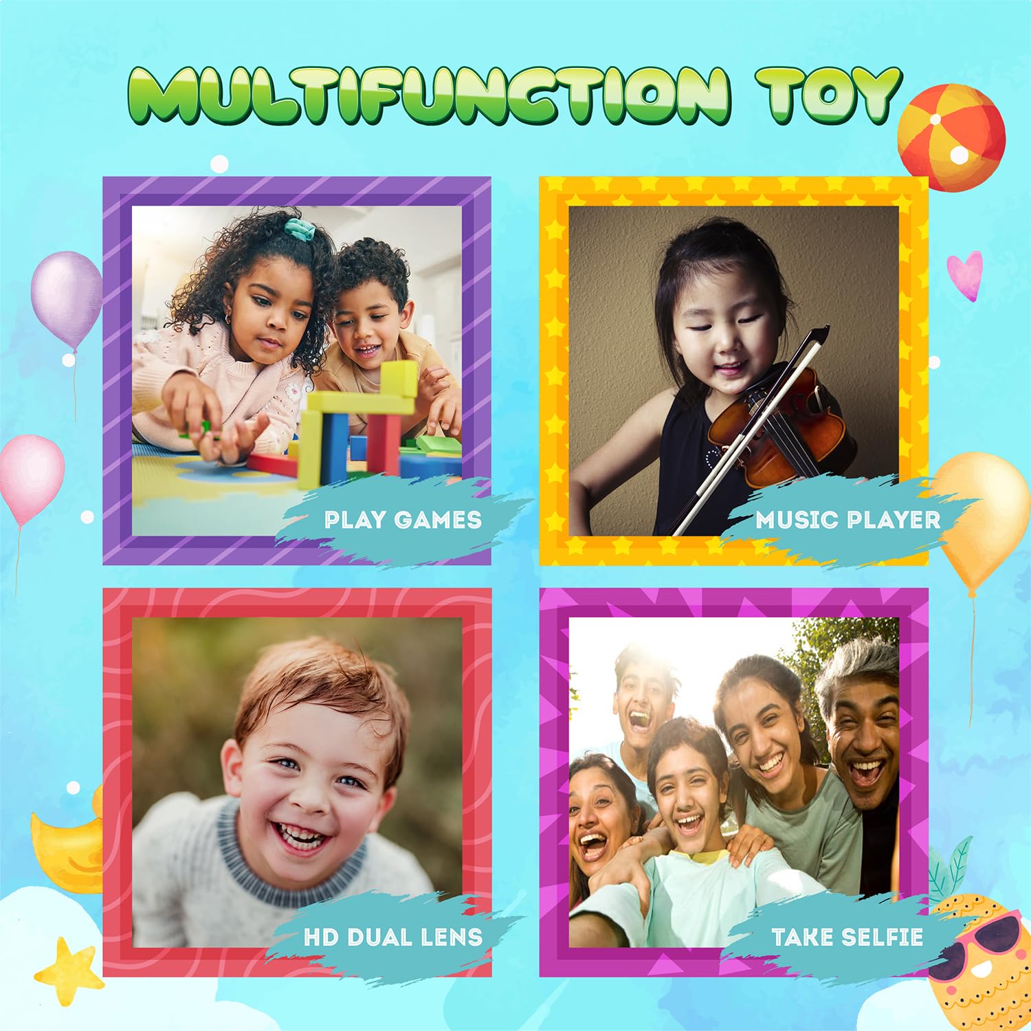 Kids' dual camera smart phone for aspiring young photographers, in an adorable bear design. www.usmile.toys